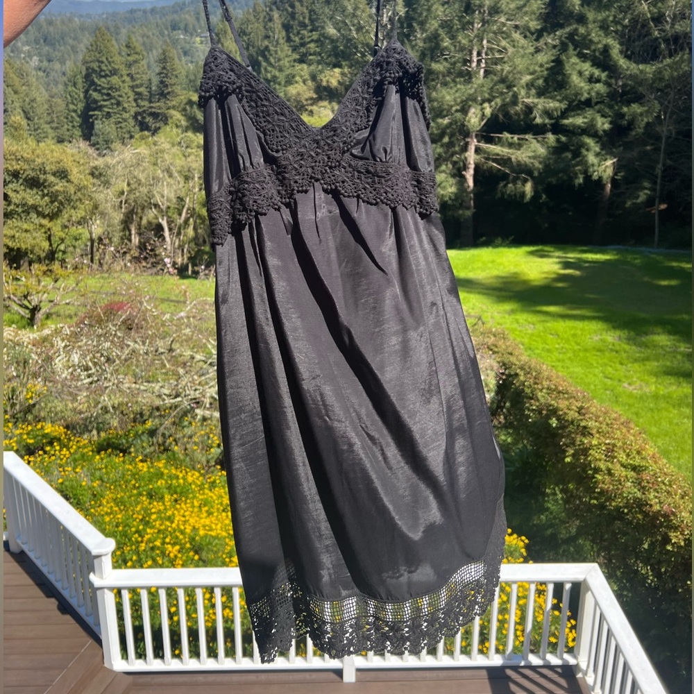 Black lace up mini dress